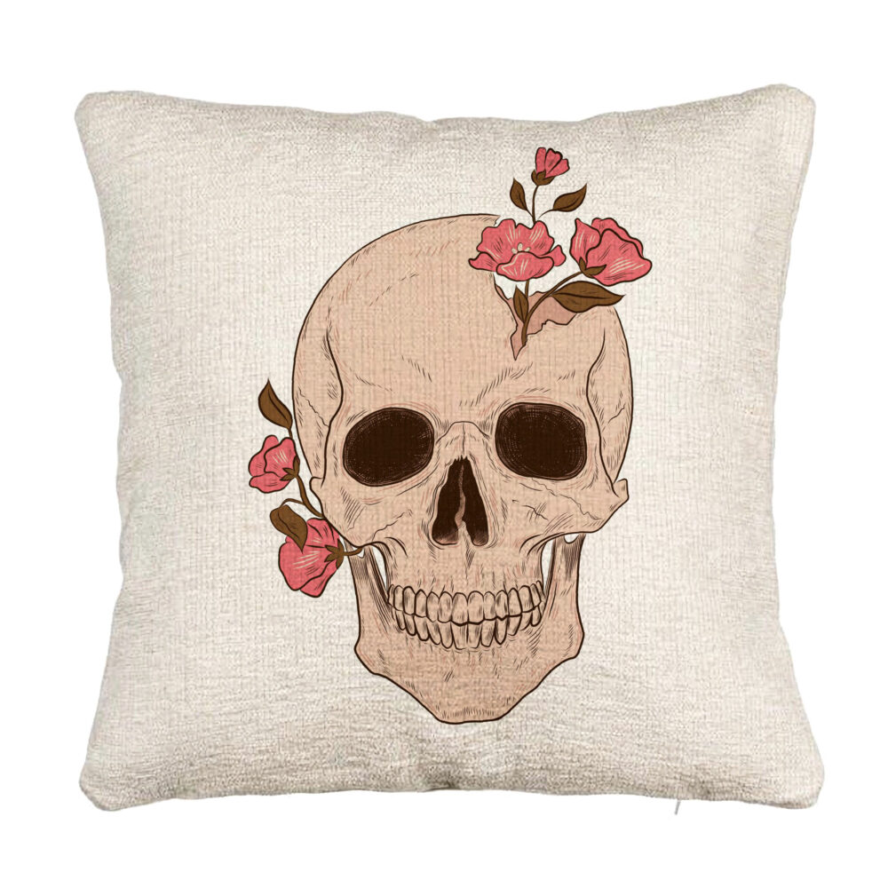 Perna Decorativa Canapea, Model Skull Rose Art, 40x40 cm, Cu fermoar 5 Perna Decorativa Canapea