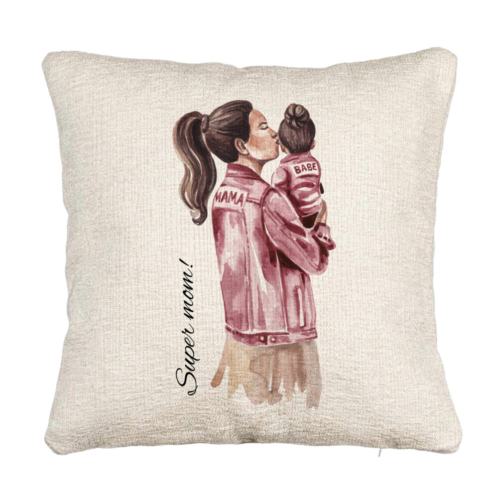 Perna Decorativa Canapea, Model Super Mom & Babe, 40x40 cm, Cu fermoar 5 Perna Decorativa Canapea