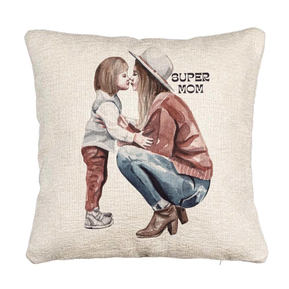 Perna Decorativa Canapea, Model Super Mom Girl, 40x40 cm, Cu fermoar 5 Perna Decorativa Canapea