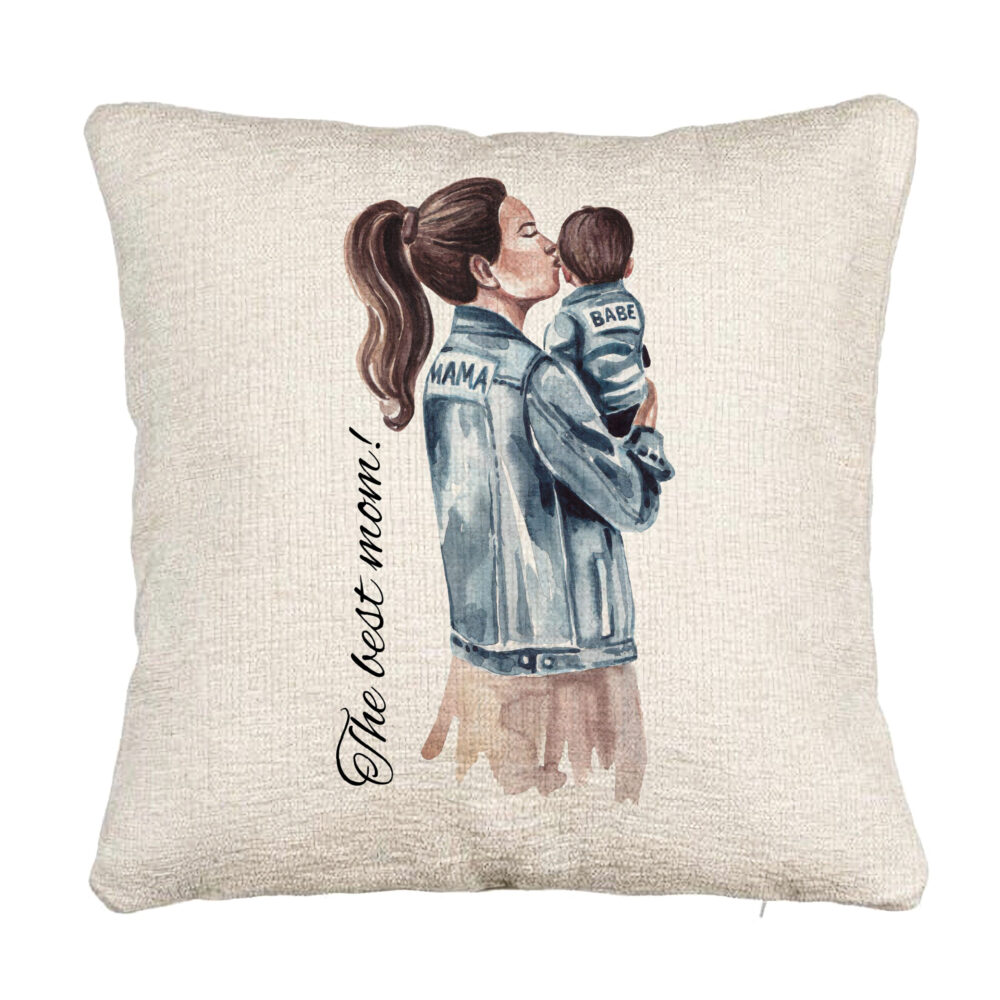 Perna Decorativa Canapea, Model The Best Mom 40x40 cm, Cu fermoar 5 Perna Decorativa Canapea