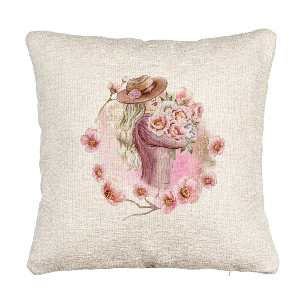 Perna Decorativa Canapea, Model The Flower Lady, 40x40 cm, Cu fermoar 5 Perna Decorativa Canapea