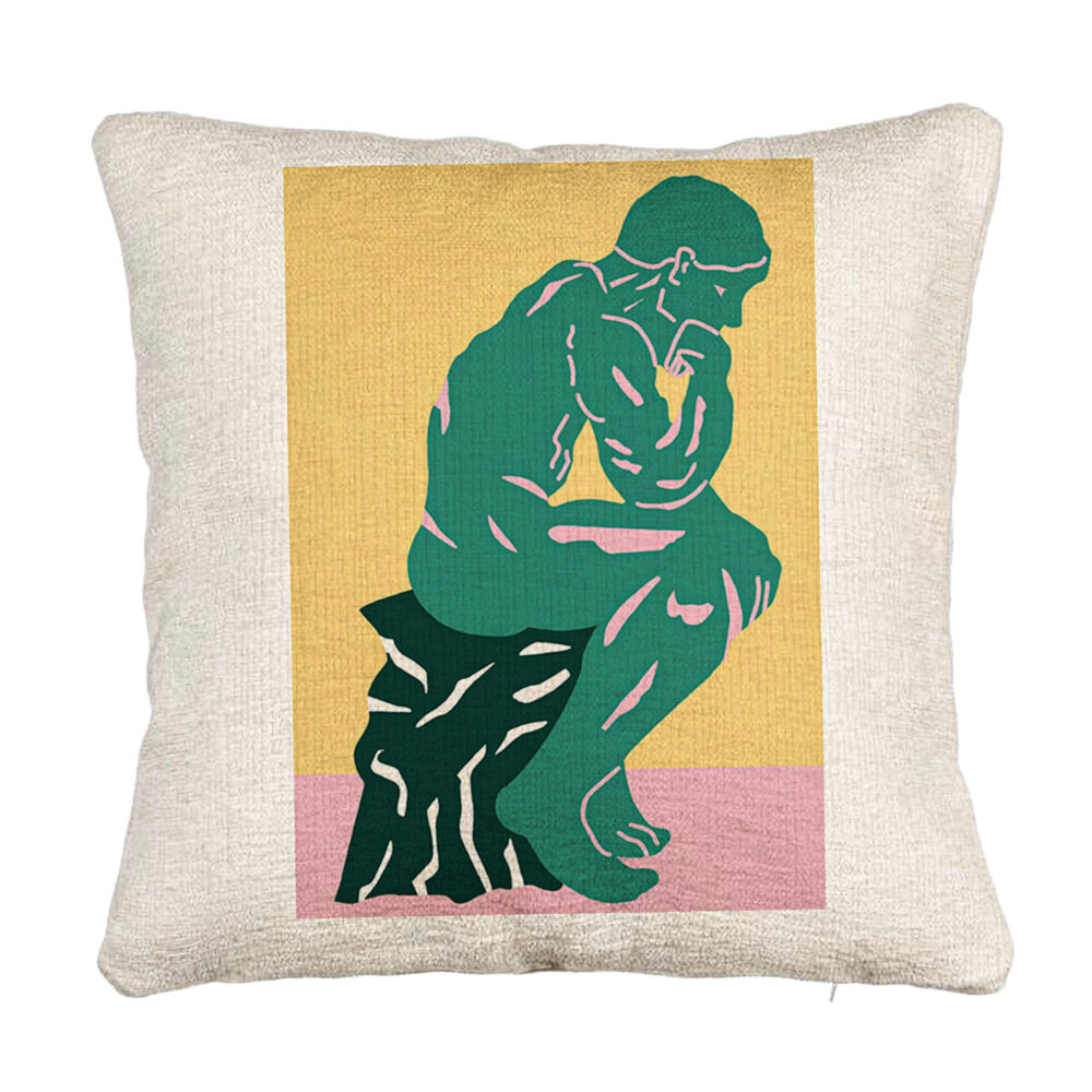 Perna Decorativa Canapea, Model The Thinker, 40x40 cm, Cu fermoar 5 Perna Decorativa Canapea