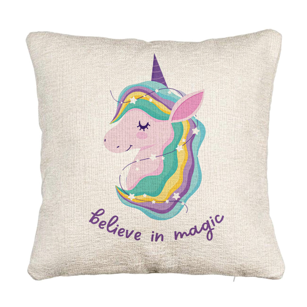Perna Decorativa Canapea, Model Unicorns Believe in Magic, 40x40 cm, Cu fermoar 5 Perna Decorativa Canapea