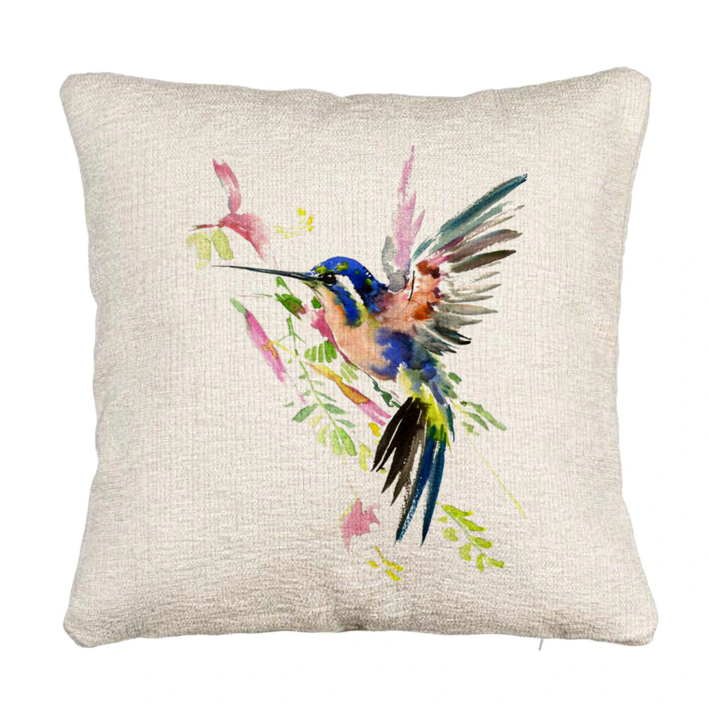 Perna Decorativa Canapea, Model Watercolor Birds, 40x40 cm, Cu fermoar 5 Perna Decorativa Canapea