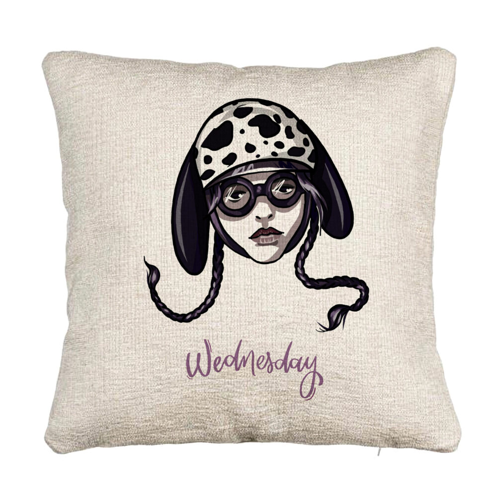 Perna Decorativa Canapea, Model Wednesday Addams 1, 40x40 cm, Cu fermoar 5 Perna Decorativa Canapea