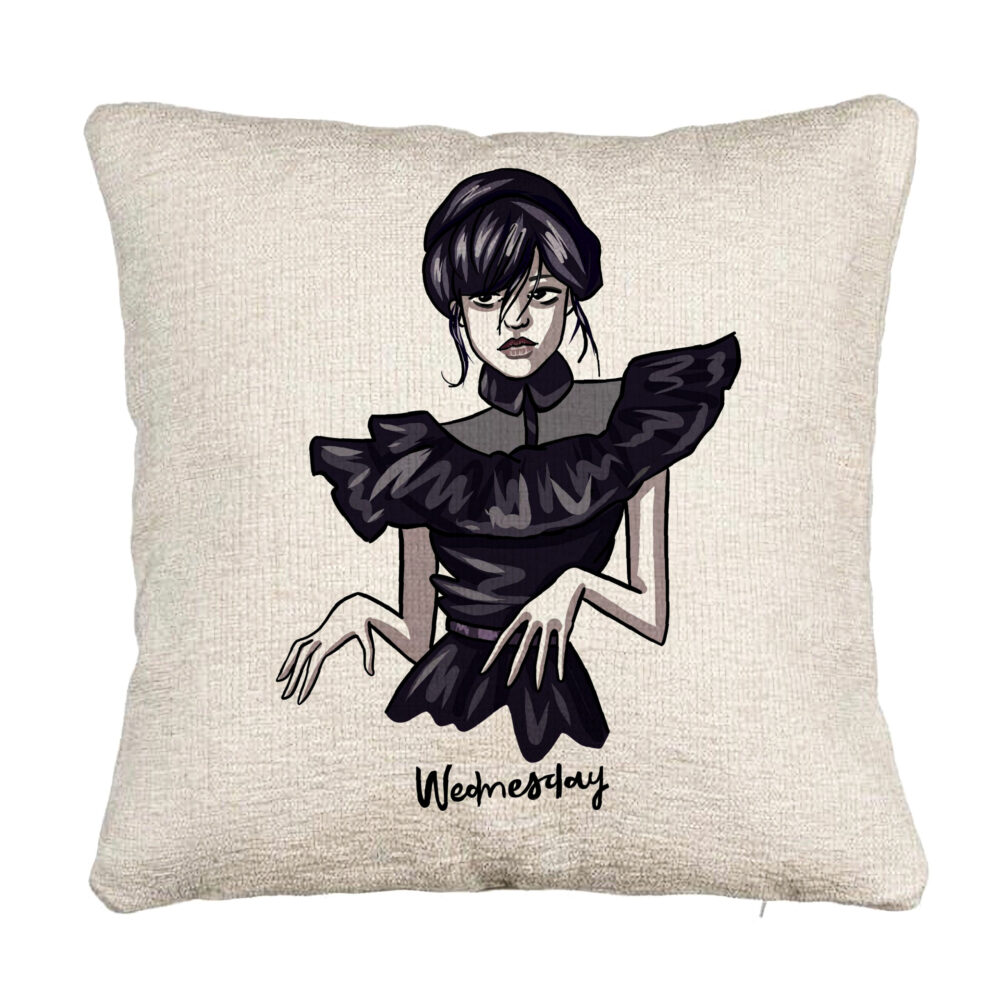 Perna Decorativa Canapea, Model Wednesday Addams Dancing Hands 1, 40x40 cm, Cu fermoar 5 Perna Decorativa Canapea