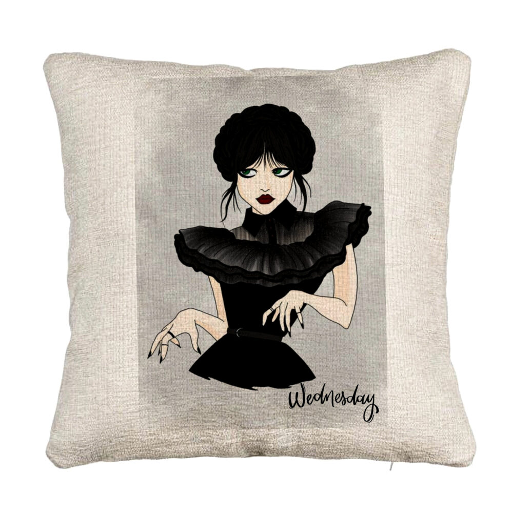 Perna Decorativa Canapea, Model Wednesday Addams Dancing Hands 3, 40x40 cm, Cu fermoar 5 Perna Decorativa Canapea