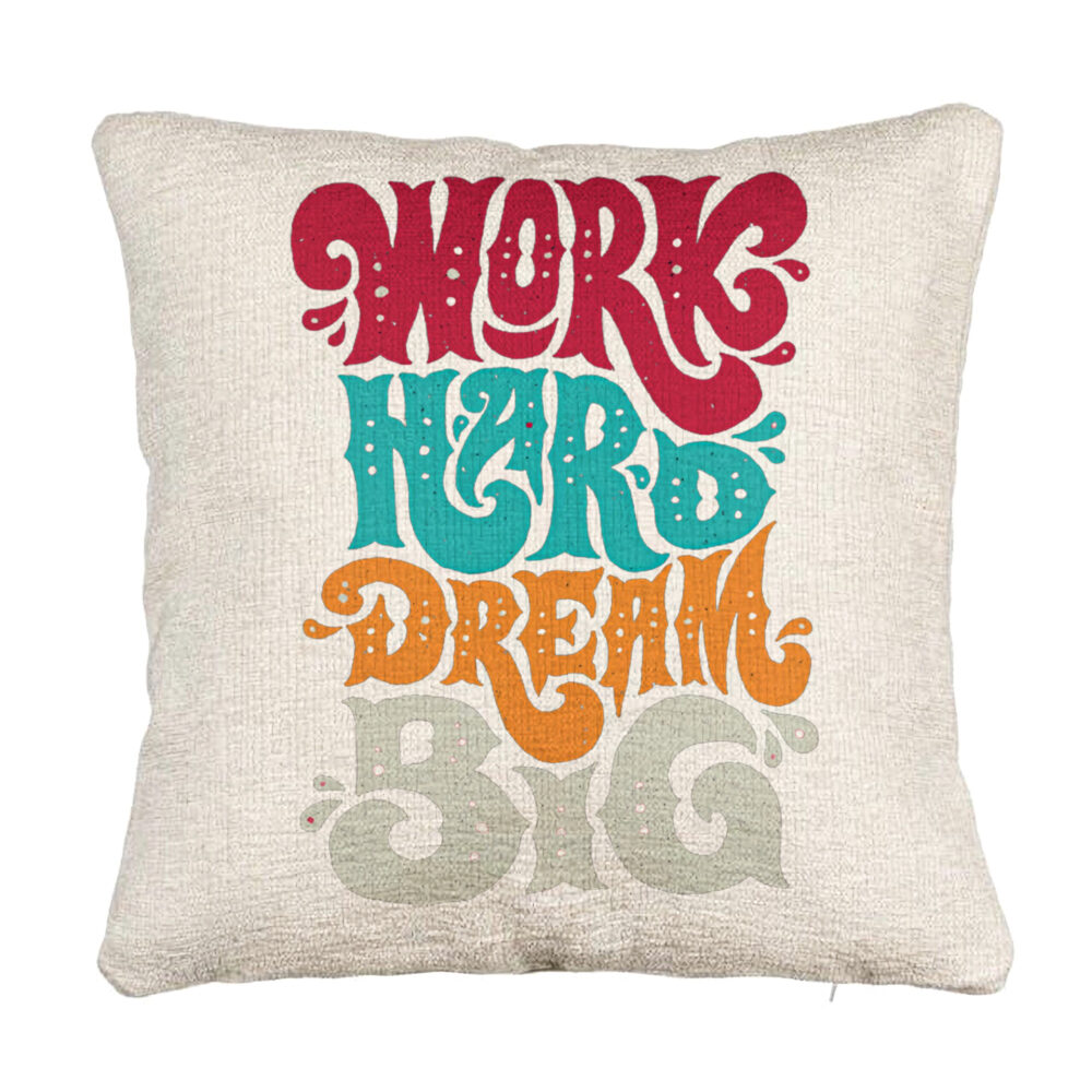 Perna Decorativa Canapea, Model Work Hard Dream Big, 40x40 cm, Cu fermoar 5 Perna Decorativa Canapea