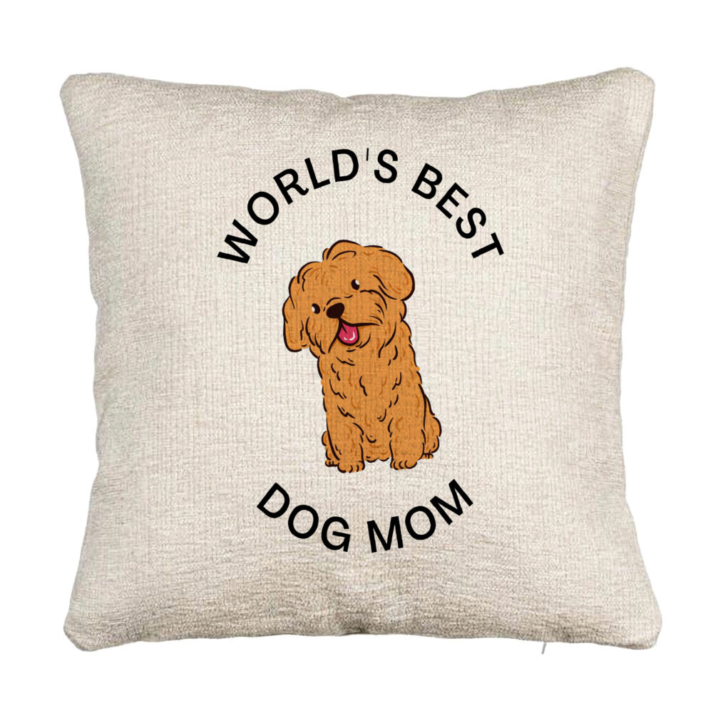 Perna Decorativa Canapea, Model World's Best Dog Mom, 40x40 cm, Cu fermoar 5 Perna Decorativa Canapea