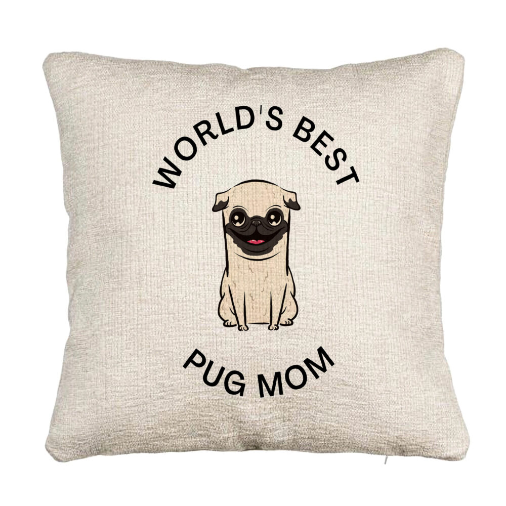 Perna Decorativa Canapea, Model World's Best Pug Mom, 40x40 cm, Cu fermoar 5 Perna Decorativa Canapea