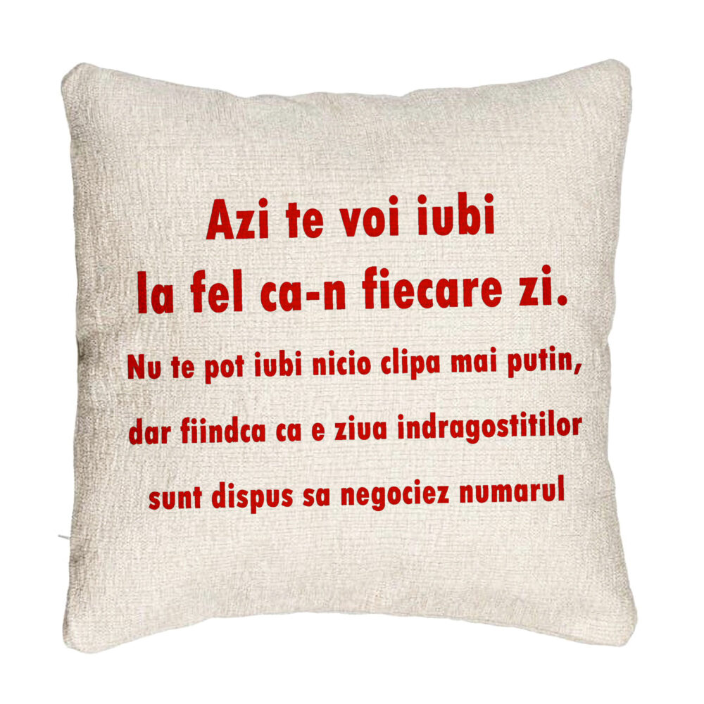 Perna Decorativa Canapea, Model Ziua Indragostitilor, 40x40 cm, Cu fermoar 5 Perna Decorativa Canapea