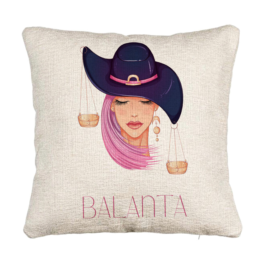 Perna Decorativa Canapea, Model Zodia Balanta, 40x40 cm, Cu fermoar 5 Perna Decorativa Canapea