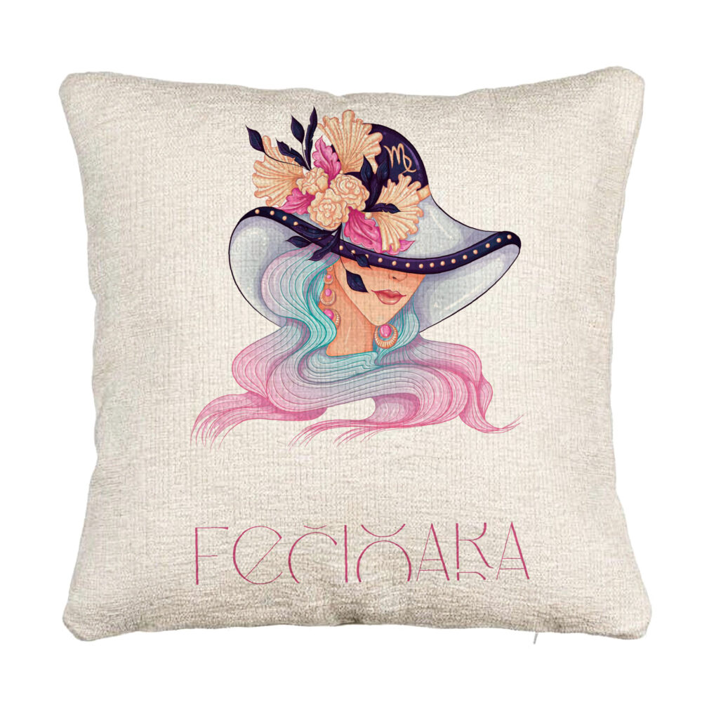 Perna Decorativa Canapea, Model Zodia Fecioara, 40x40 cm, Cu fermoar 5 Perna Decorativa Canapea