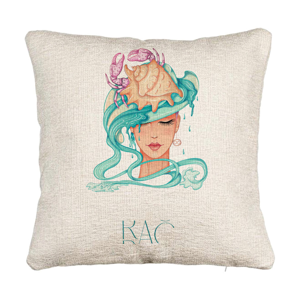 Perna Decorativa Canapea, Model Zodia Rac, 40x40 cm, Cu fermoar 5 Perna Decorativa Canapea
