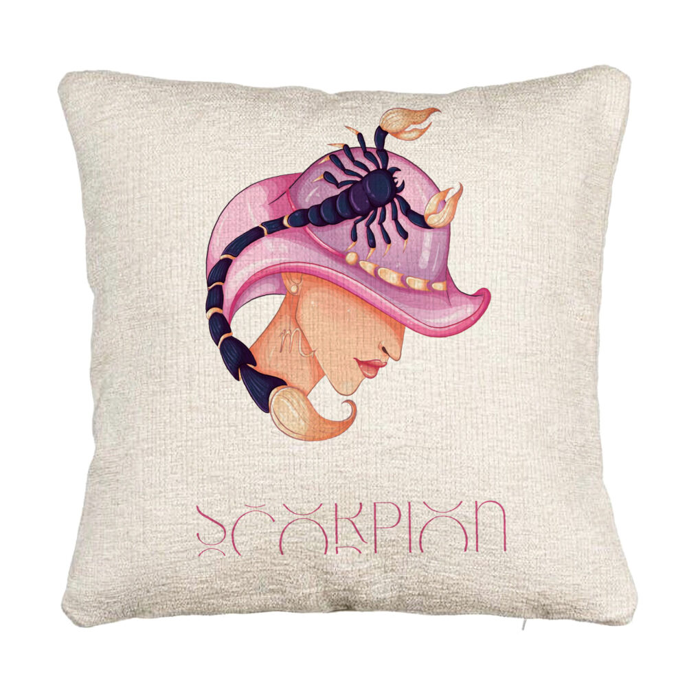 Perna Decorativa Canapea, Model Zodia Scorpion, 40x40 cm, Cu fermoar 5 Perna Decorativa Canapea