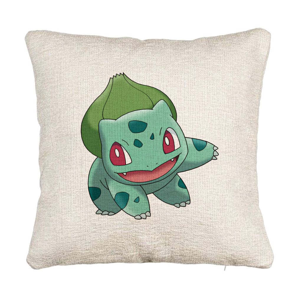 Perna Decorativa Canapea, Model copii Bulbasaur, 40x40 cm, Cu fermoar 5 Perna Decorativa Canapea