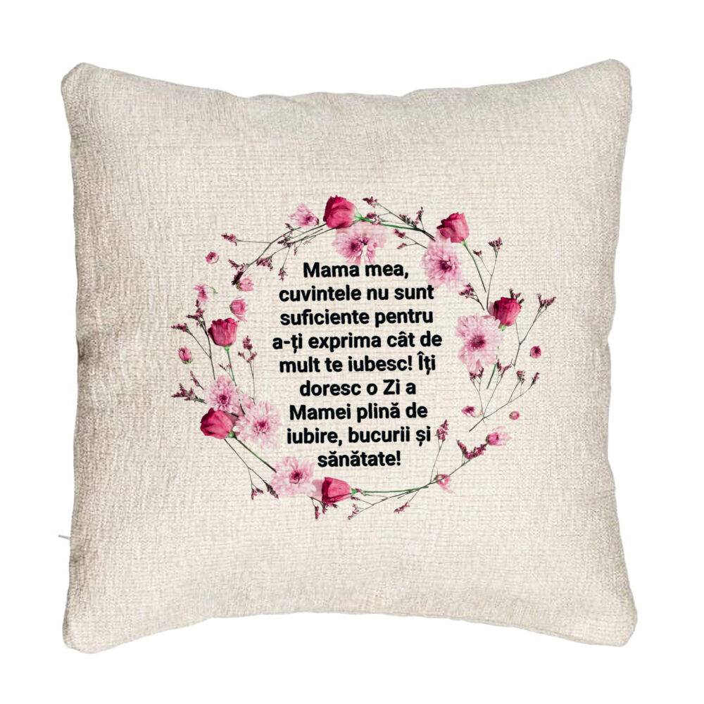 Perna Decorativa Canapea, Model cu Model pentru Mama cu text 40x40 cm, Cu fermoar 5 Perna Decorativa Canapea