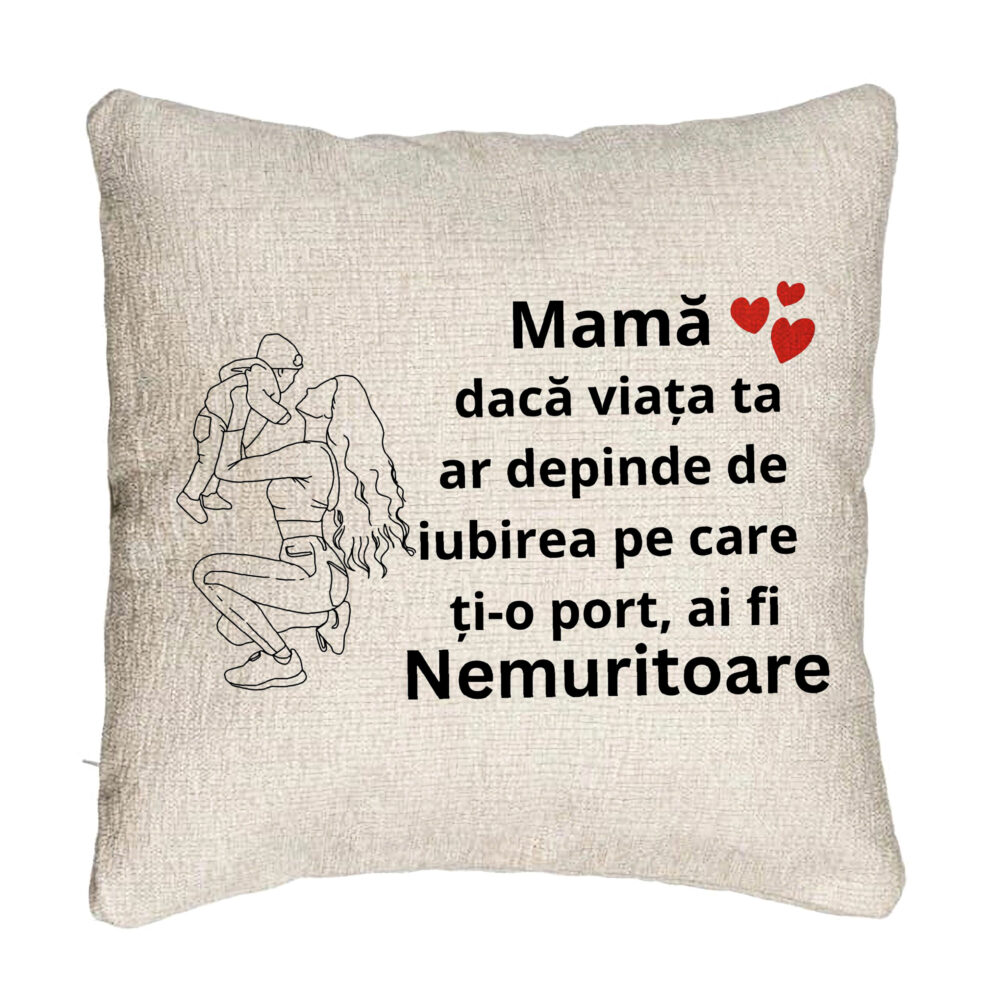 Perna Decorativa Canapea, Model pentru Mama 10, 40x40 cm, Cu fermoar 5 Perna Decorativa Canapea