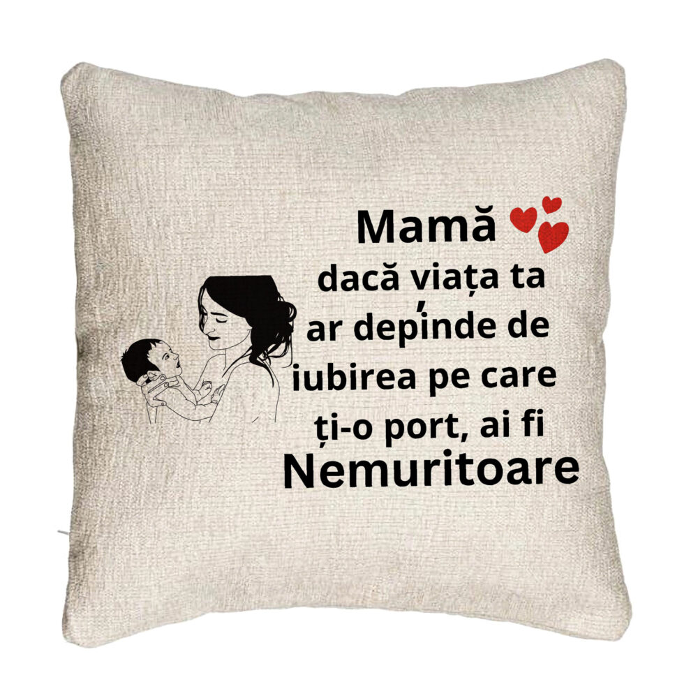 Perna Decorativa Canapea, Model pentru Mama 9, 40x40 cm, Cu fermoar 5 Perna Decorativa Canapea