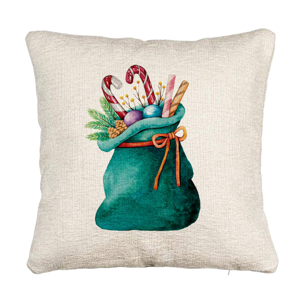 Perna Decorativa Canapea Sacul lui Mos Craciun cu cadouri, 40x40 cm, Cu fermoar 5 Perna Decorativa Canapea Sacul lui Mos Craciun cu cadouri
