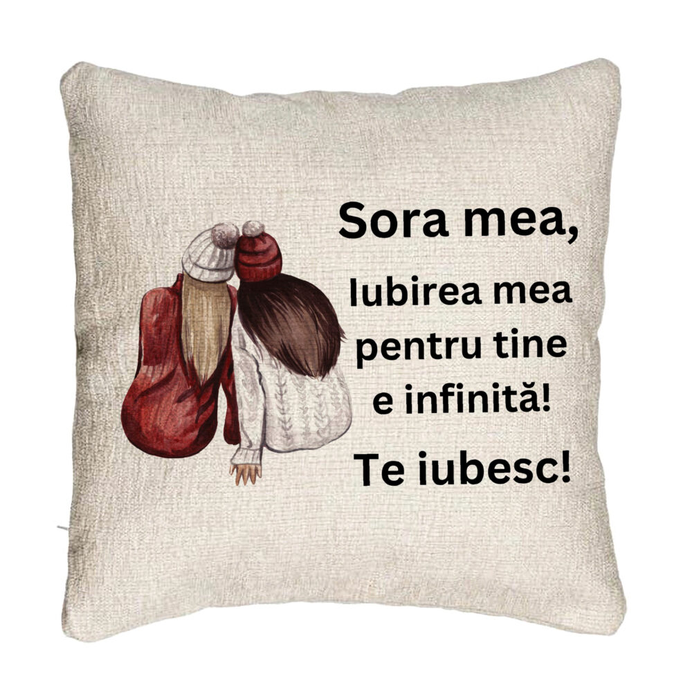 Perna Decorativa Canapea Sora mea 1, 40x40 cm, Cu fermoar 5 Perna Decorativa Canapea Sora mea 1