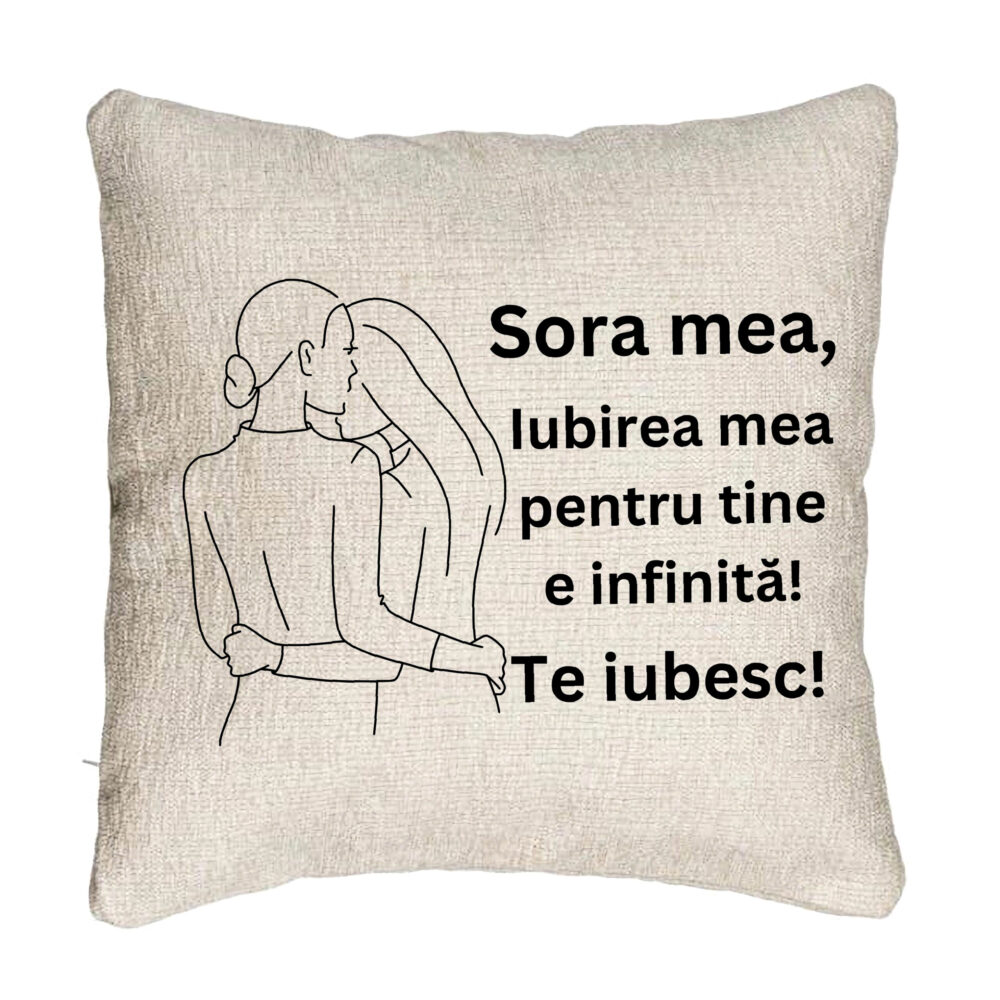 Perna Decorativa Canapea Sora mea 10, 40x40 cm, Cu fermoar 5 Perna Decorativa Canapea Sora mea 10