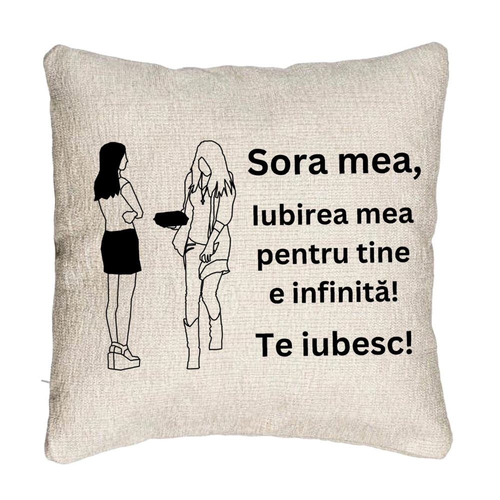 Perna Decorativa Canapea Sora mea 10, 40x40 cm, Cu fermoar 5 Perna Decorativa Canapea Sora mea 10
