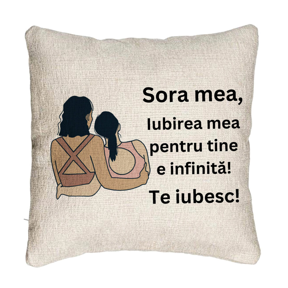 Perna Decorativa Canapea Sora mea 12, 40x40 cm, Cu fermoar 5 Perna Decorativa Canapea Sora mea 12