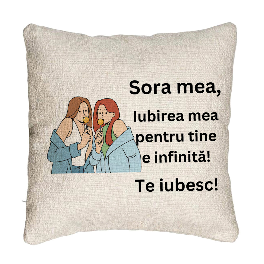 Perna Decorativa Canapea Sora mea 14, 40x40 cm, Cu fermoar 5 Perna Decorativa Canapea Sora mea 14