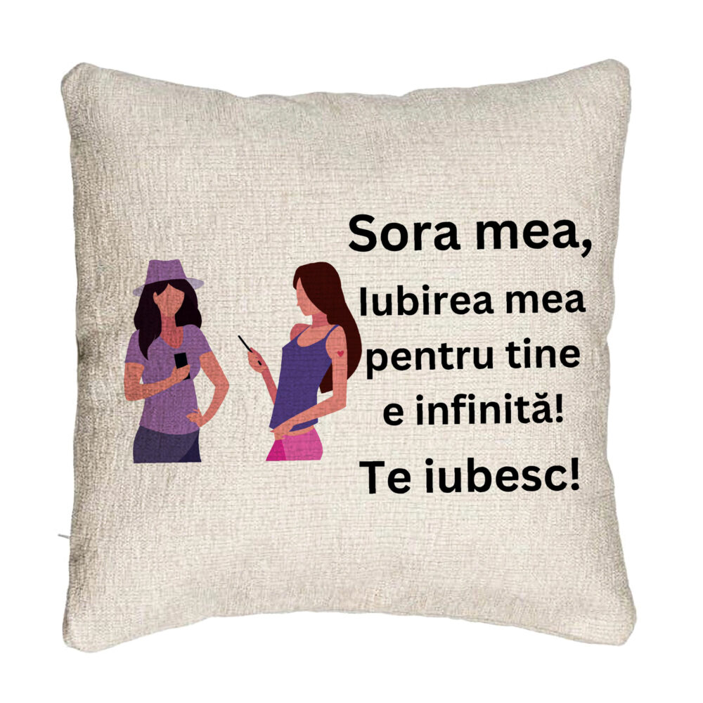 Perna Decorativa Canapea Sora mea 16, 40x40 cm, Cu fermoar 5 Perna Decorativa Canapea Sora mea 16