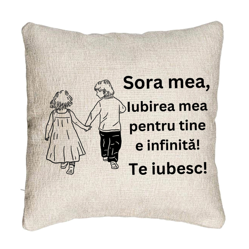 Perna Decorativa Canapea Sora mea 17, 40x40 cm, Cu fermoar 5 Perna Decorativa Canapea Sora mea 17