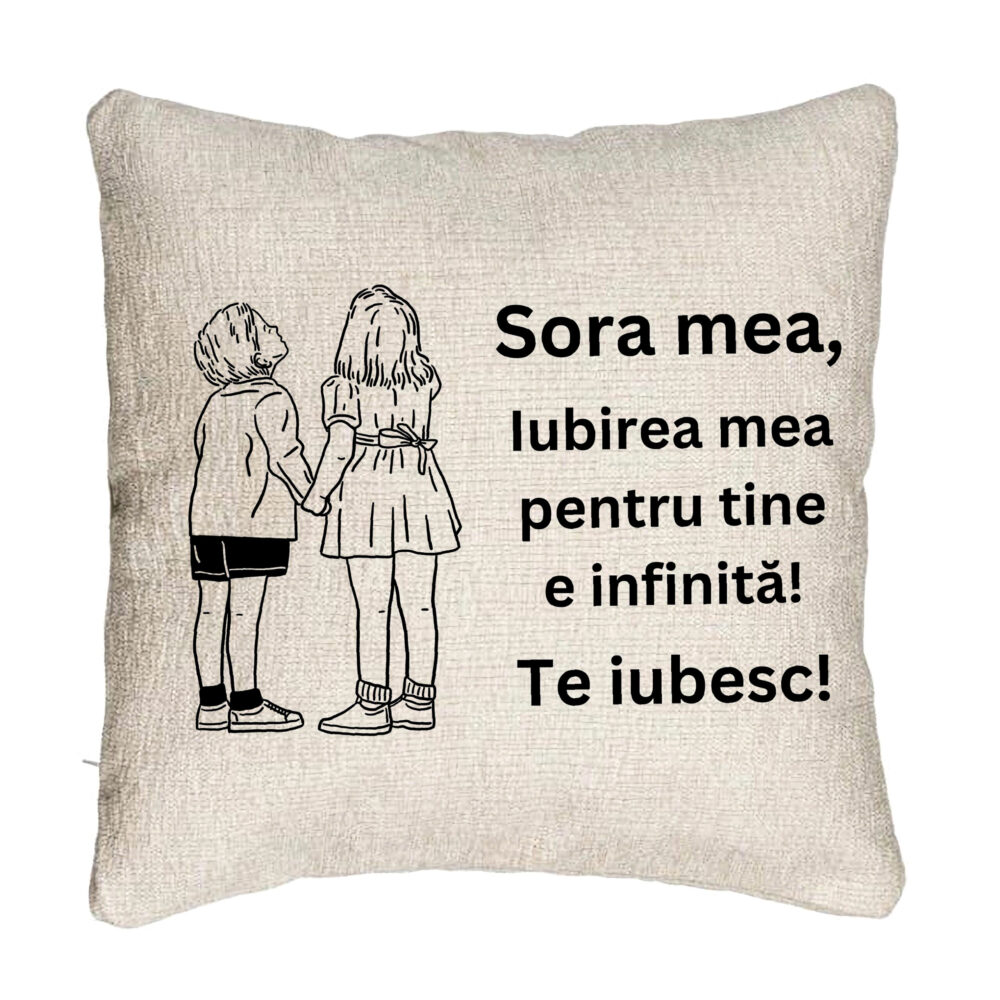 Perna Decorativa Canapea Sora mea 18, 40x40 cm, Cu fermoar 5 Perna Decorativa Canapea Sora mea 18