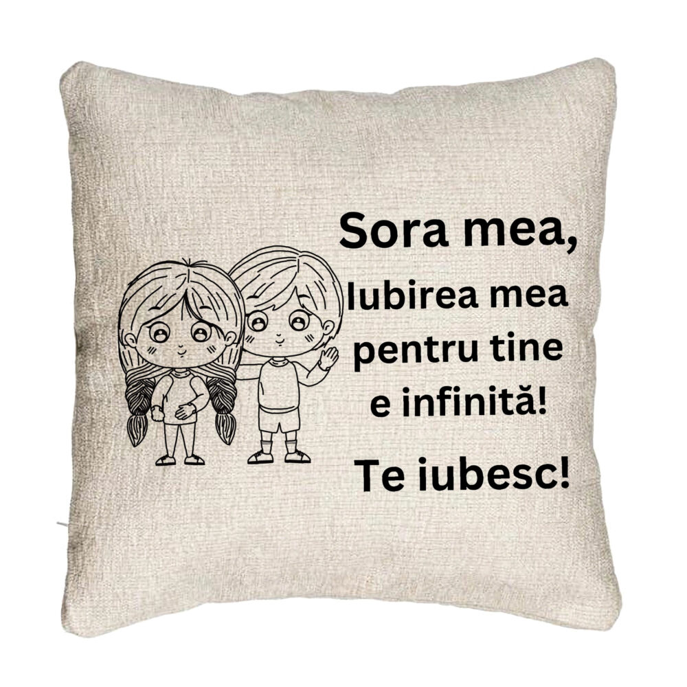 Perna Decorativa Canapea Sora mea 19, 40x40 cm, Cu fermoar 5 Perna Decorativa Canapea Sora mea 19