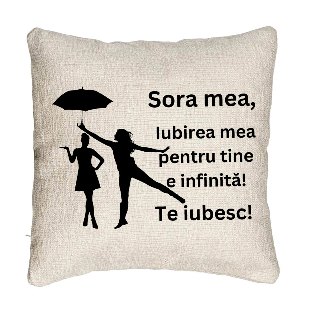 Perna Decorativa Canapea Sora mea 2, 40x40 cm, Cu fermoar 5 Perna Decorativa Canapea Sora mea 2