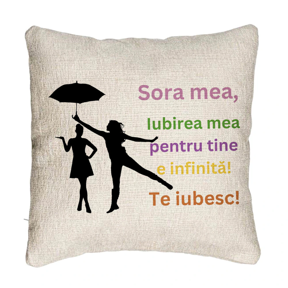 Perna Decorativa Canapea Sora mea 3, 40x40 cm, Cu fermoar 5 Perna Decorativa Canapea Sora mea 3