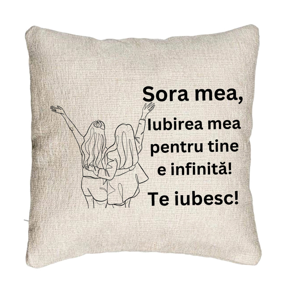 Perna Decorativa Canapea Sora mea 5, 40x40 cm, Cu fermoar 5 Perna Decorativa Canapea Sora mea 5