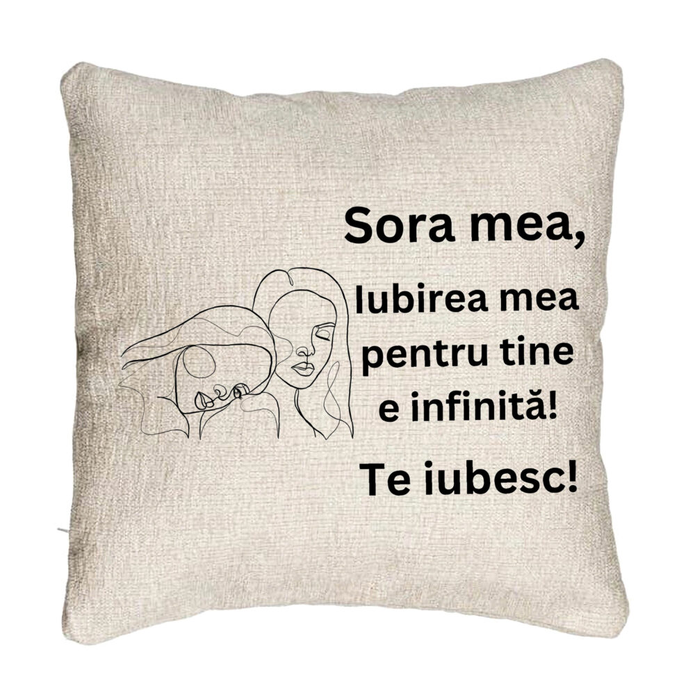 Perna Decorativa Canapea Sora mea 7, 40x40 cm, Cu fermoar 5 Perna Decorativa Canapea Sora mea 7