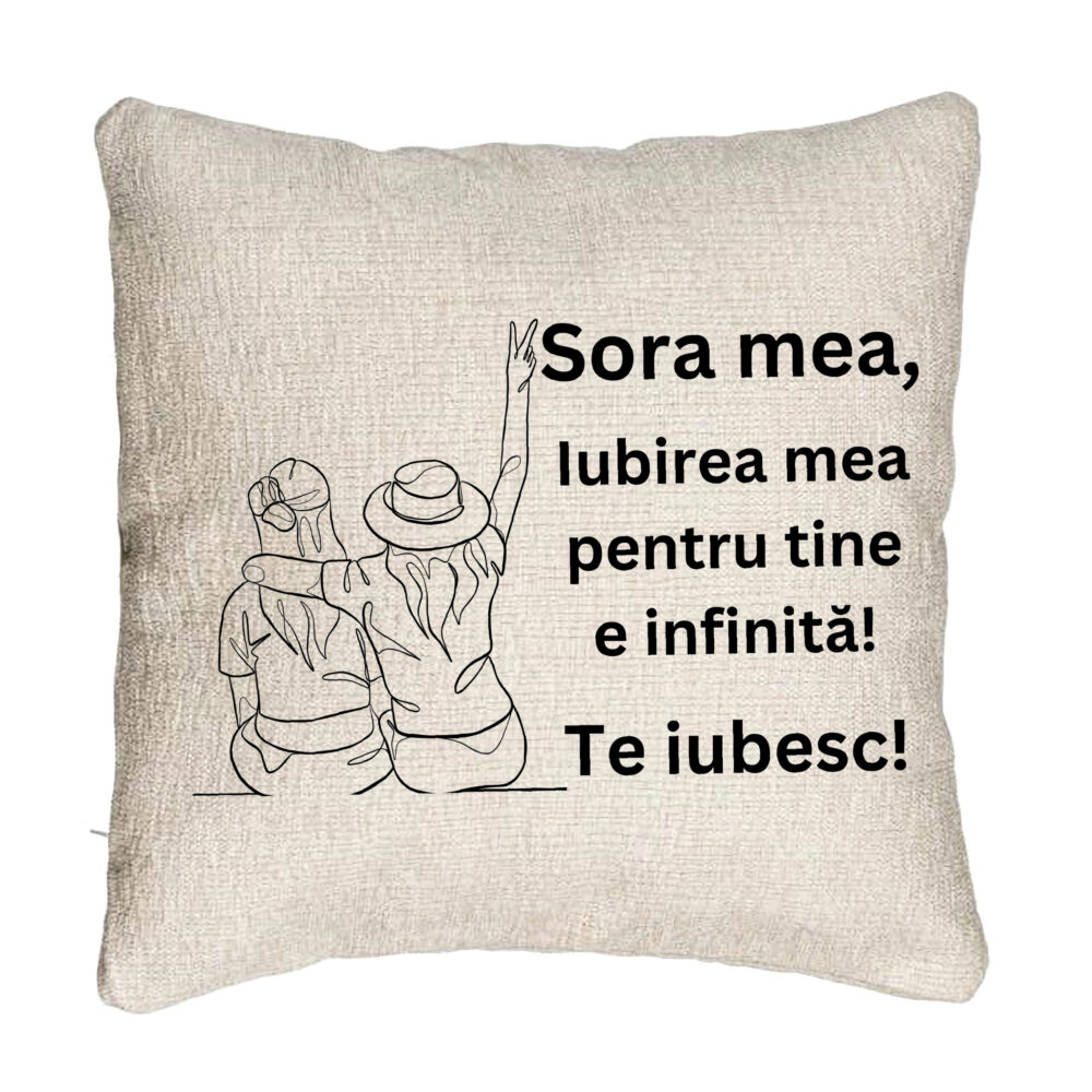 Perna Decorativa Canapea Sora mea 8, 40x40 cm, Cu fermoar 5 Perna Decorativa Canapea Sora mea 8