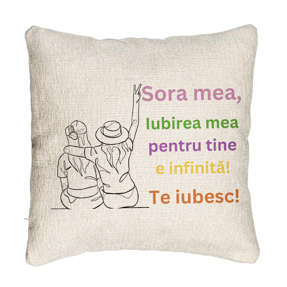 Perna Decorativa Canapea Sora mea 9, 40x40 cm, Cu fermoar 5 Perna Decorativa Canapea Sora mea 9
