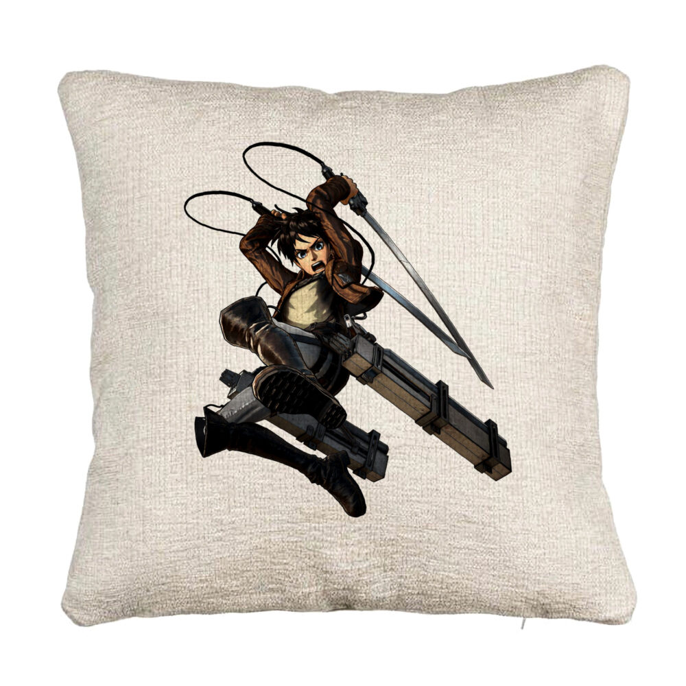 Perna Decorativa Canapea cu Attack on Titan Eren Yeager, 40x40 cm, Cu fermoar 5 Perna Decorativa Canapea cu Attack on Titan Eren Yeager
