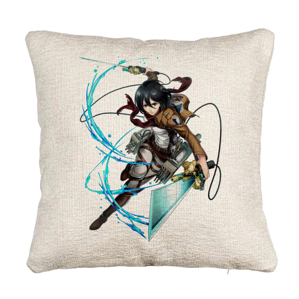 Perna Decorativa Canapea cu Attack on Titan Mikasa, 40x40 cm, Cu fermoar 5 Perna Decorativa Canapea cu Attack on Titan Mikasa