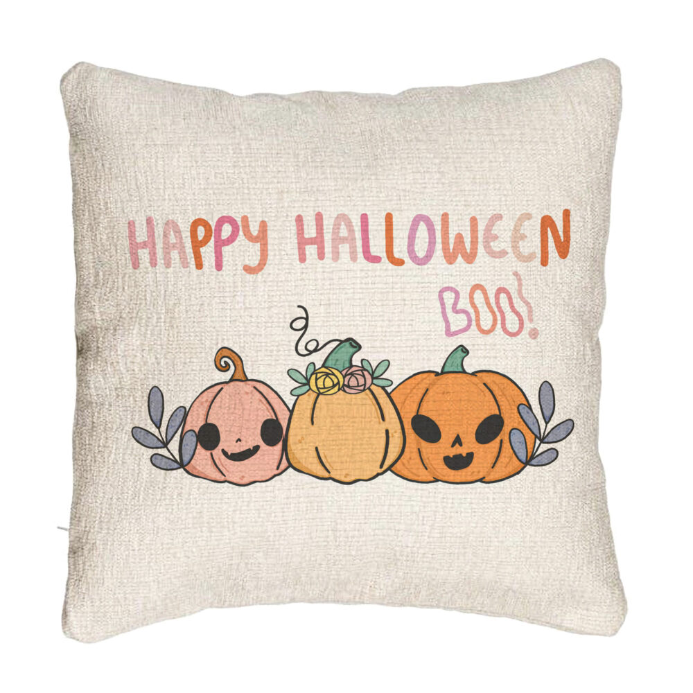 Perna Decorativa Canapea cu motiv Dovleac si Text de Halloween, Multicolor, 40x40 cm, Cu fermoar 5 Perna Decorativa Canapea cu motiv Dovleac si Text de Halloween