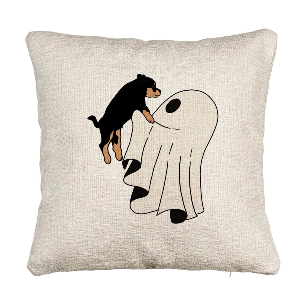Perna Decorativa Canapea cu motiv Fantoma si Caine de Halloween, 40x40 cm, Cu fermoar 5 Perna Decorativa Canapea cu motiv Fantoma si Caine de Halloween