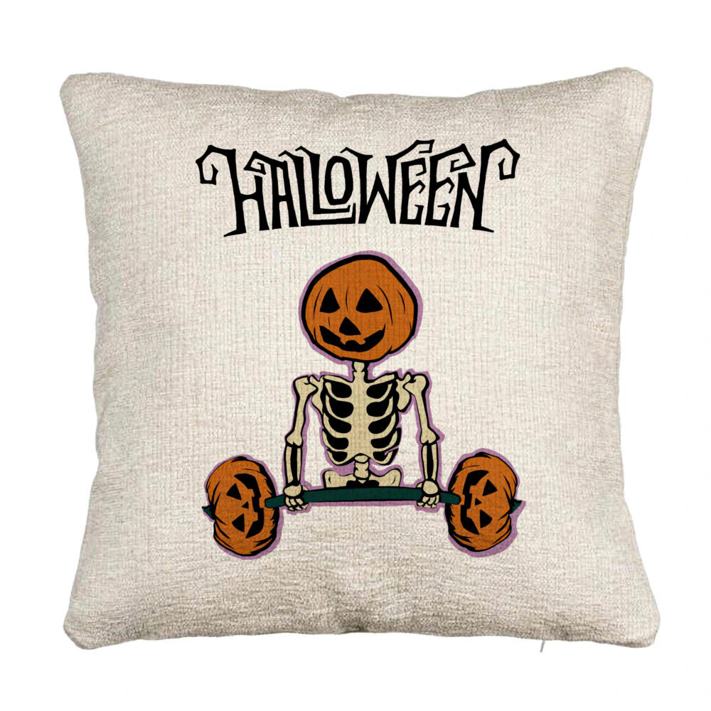 Perna Decorativa Canapea cu motiv Sechelet de Halloween 2, 40x40 cm, Cu fermoar 5 Perna Decorativa Canapea cu motiv Sechelet de Halloween 2