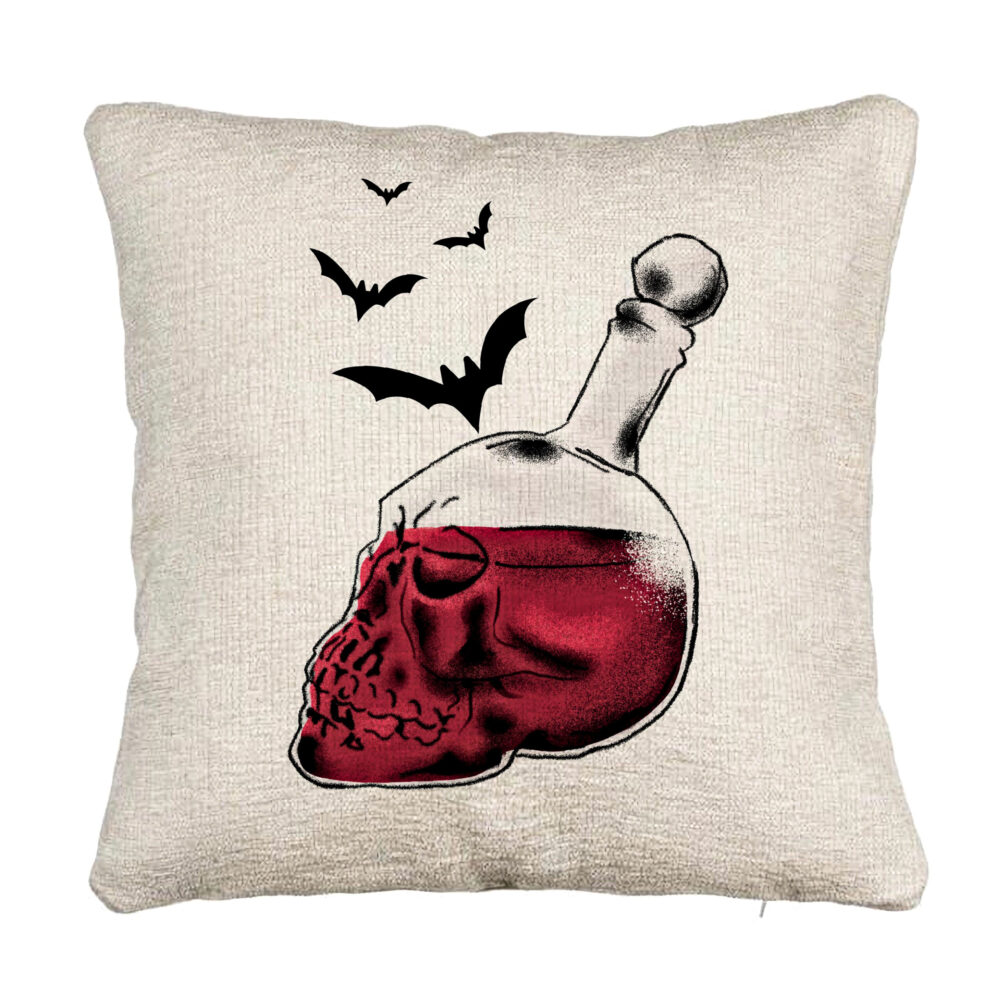 Perna Decorativa Canapea cu motiv Sticla Craniu de Halloween 1, 40x40 cm, Cu fermoar 5 Perna Decorativa Canapea cu motiv Sticla Craniu de Halloween 1