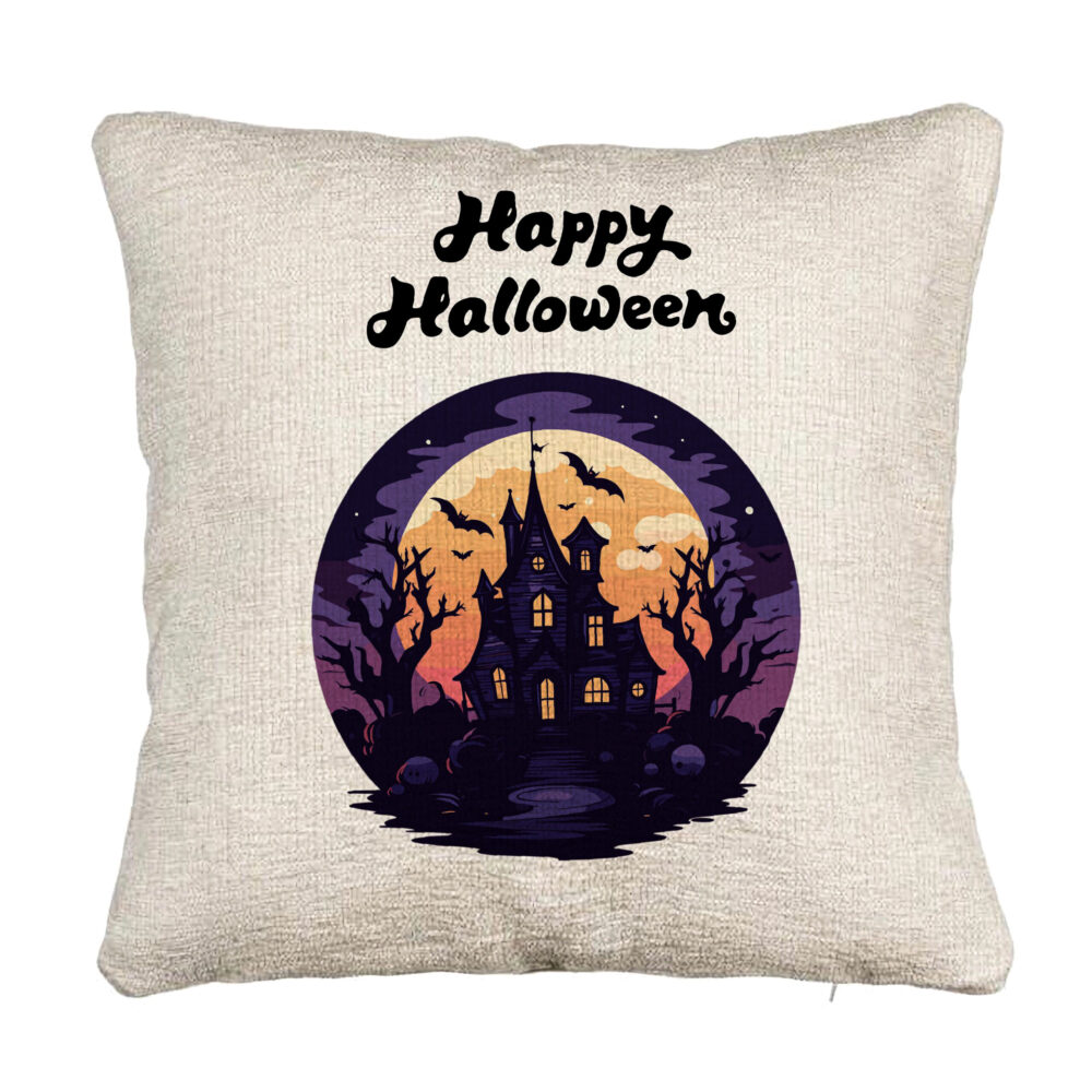 Perna Decorativa Canapea cu motiv de Halloween si Text, 40x40 cm, Cu fermoar 5 Perna Decorativa Canapea cu motiv de Halloween si Text