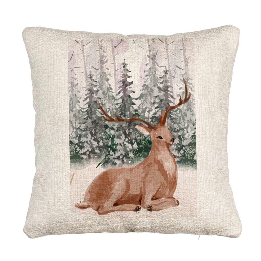 Perna Decorativa Canapea cu tematica de Craciun, Cerb, 40x40 cm, Cu fermoar 5 Perna Decorativa Canapea cu tematica de Craciun