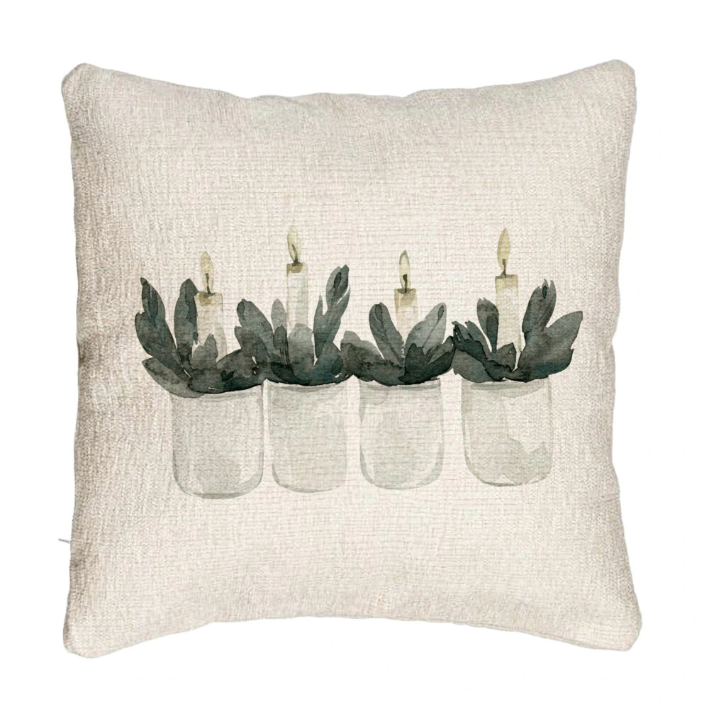 Perna Decorativa Canapea cu tematica de Craciun, Lumanari 2, 40x40 cm, Cu fermoar 5 Perna Decorativa Canapea cu tematica de Craciun