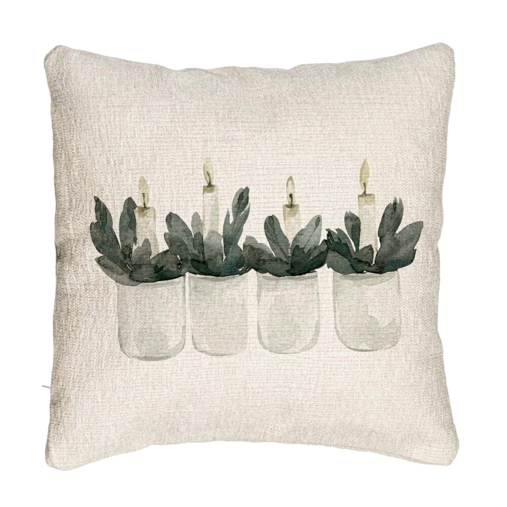 Perna Decorativa Canapea cu tematica de Craciun, Lumanari, 3, 40x40 cm, Cu fermoar 5 Perna Decorativa Canapea cu tematica de Craciun