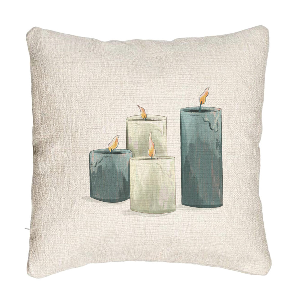 Perna Decorativa Canapea cu tematica de Craciun, Lumanari 4, 40x40 cm, Cu fermoar 5 Perna Decorativa Canapea cu tematica de Craciun